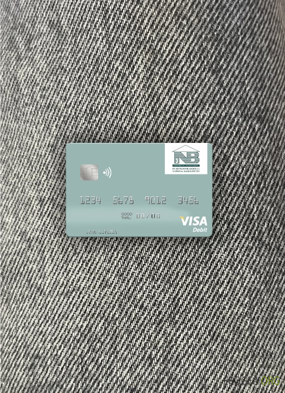 Saint Kitts et Nevis SKNA Bank carte de débit visa photolook , avant